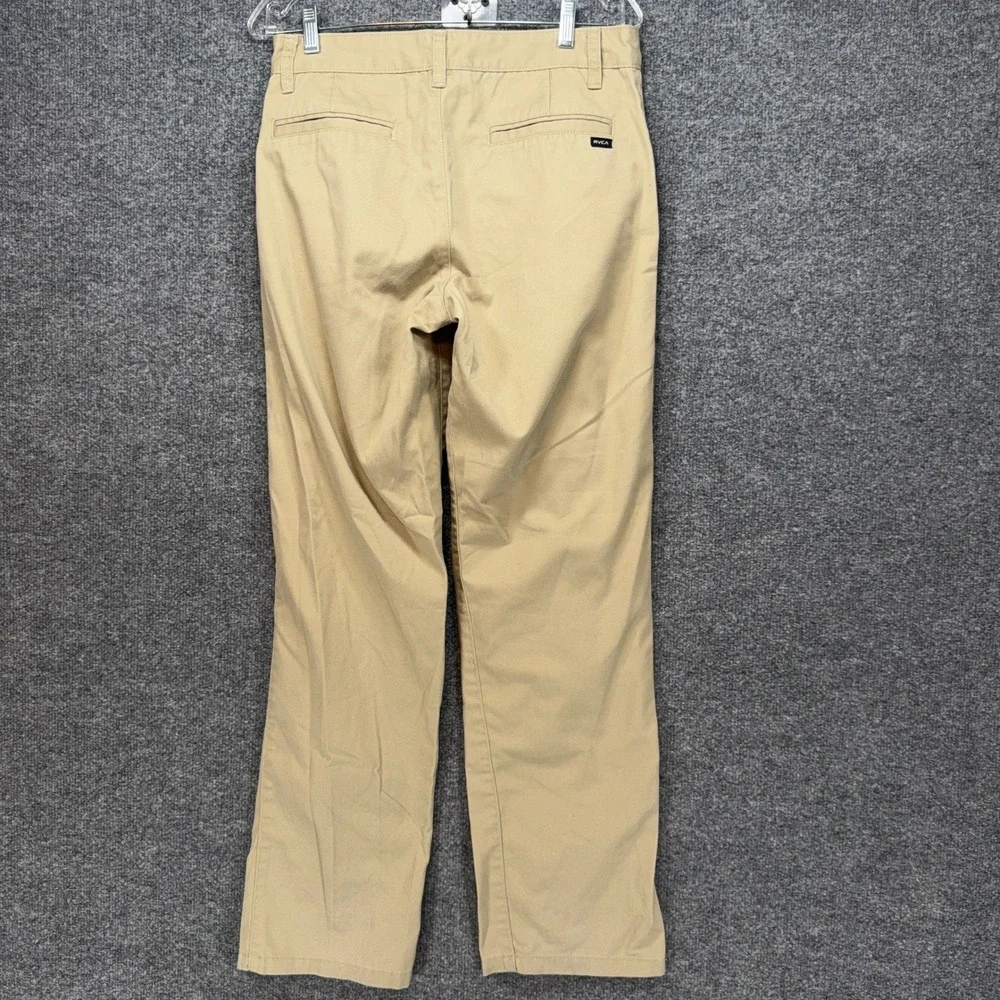 RVCA Chino Pants Mens 30 Tan Straight Leg Casual Skate Trousers Khaki Workwear